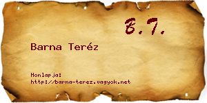 Barna Teréz névjegykártya